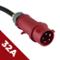 High current exten. cable 15m 32A red for 400V