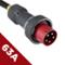 High current exten. cable 10m 63A red for 400V
